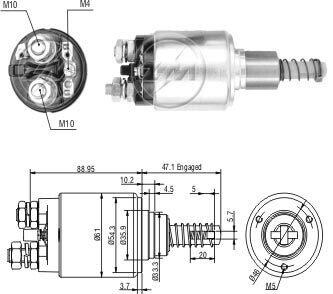 Реле стартера, що втягує ZM ZM734