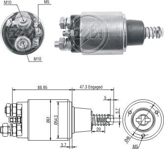 Втягивающее реле стартера ZM ZM735