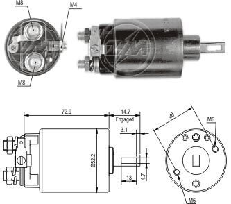 Втягивающее реле стартера ZM ZM780