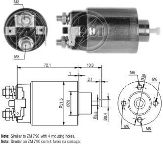 Втягивающее реле стартера ZM ZM791