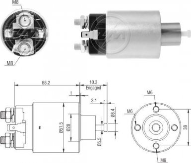 Реле стартера, що втягує ZM ZM7995