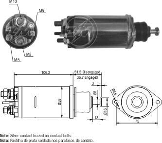 Втягивающее реле стартера ZM ZM811