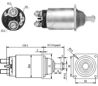 Втягивающее реле стартера ZM ZM833