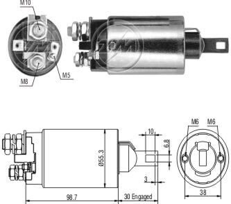 Втягивающее реле стартера ZM ZM890