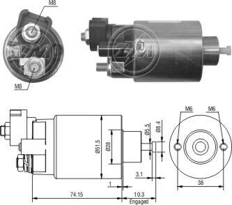 Втягивающее реле стартера ZM ZM994